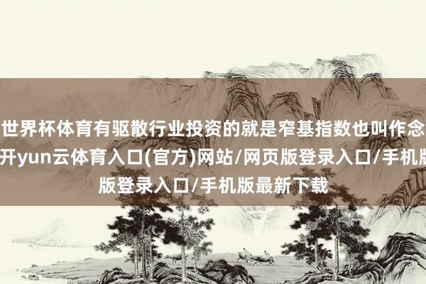 世界杯体育有驱散行业投资的就是窄基指数也叫作念行业指数-开yun云体育入口(官方)网站/网页版登录入口/手机版最新下载