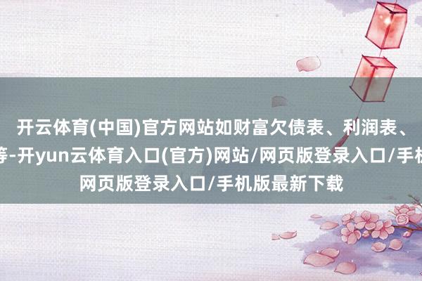 开云体育(中国)官方网站如财富欠债表、利润表、现款流量表等-开yun云体育入口(官方)网站/网页版登录入口/手机版最新下载