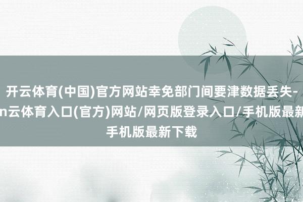 开云体育(中国)官方网站幸免部门间要津数据丢失-开yun云体育入口(官方)网站/网页版登录入口/手机